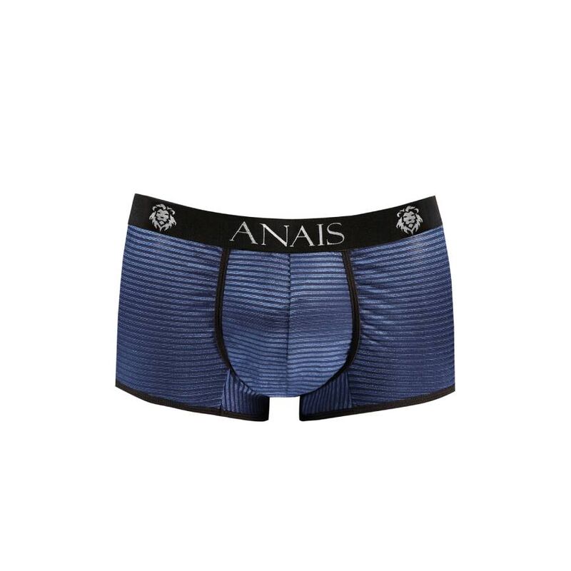 Boxer homme tulle et rayures satinées Naval — vue de profil