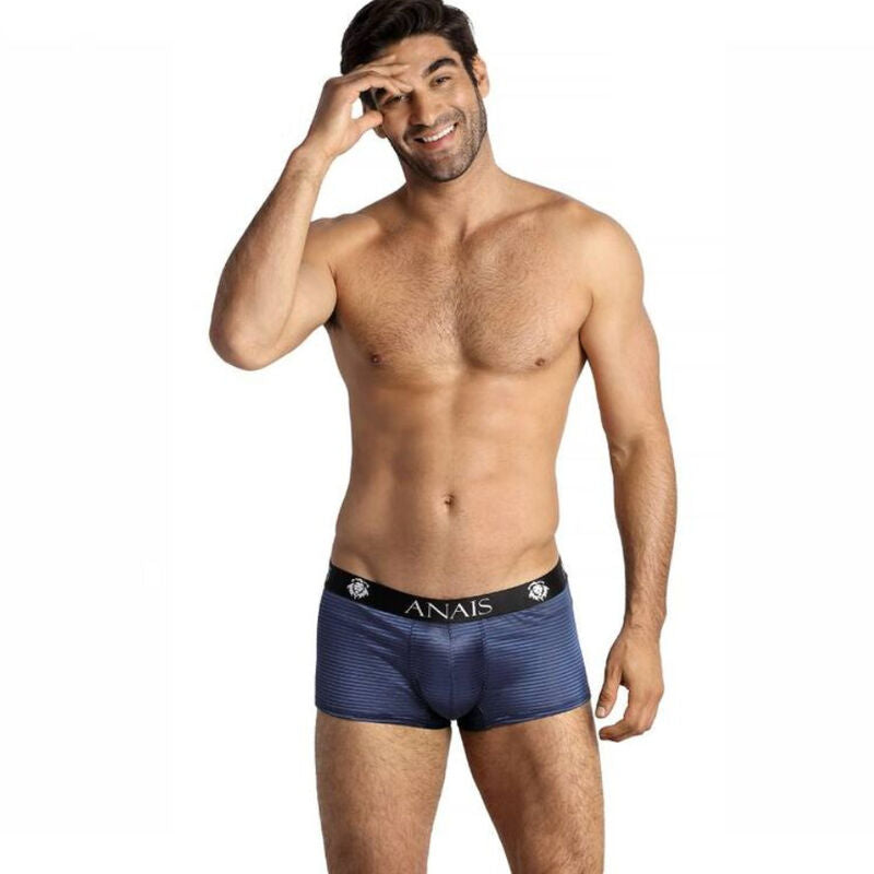 Boxer homme tulle et rayures satinées Naval — vue principale