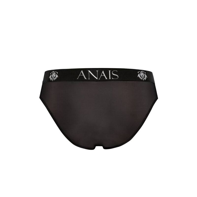 Slip homme Essence Anais en microfibre noire opaque, presente a plat de dos, coupe ajustee et large bande de taille elastique douce et seyante pour homme.