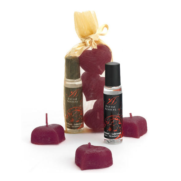 Coffret Nuits de soie bougies et gel lubrifiant — détail produit
