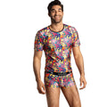 T-shirt homme moulant imprimé Comics — vue principale