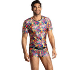 T-shirt homme moulant imprimé Comics — vue principale