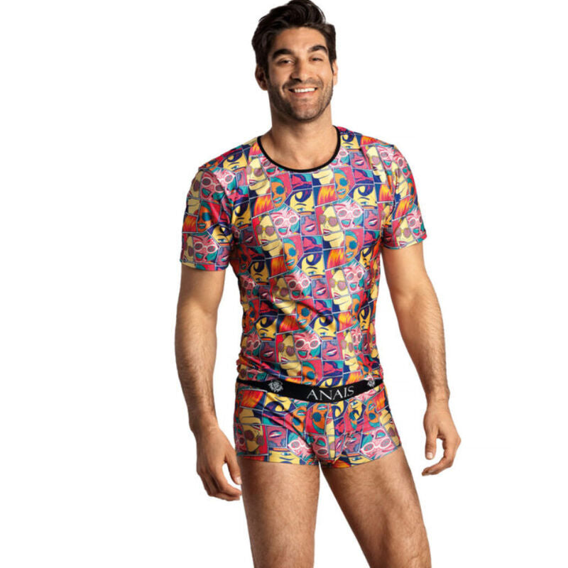 T-shirt homme moulant imprimé Comics — vue de profil