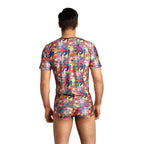 T-shirt homme moulant imprimé Comics — vue de dos