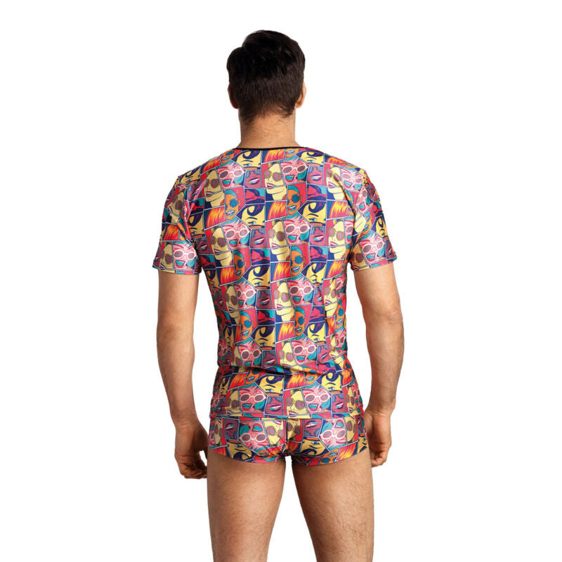 T-shirt homme moulant imprimé Comics — vue de dos
