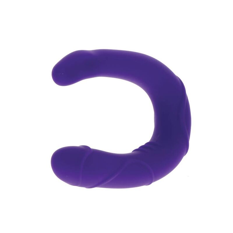 Double gode réaliste en silicone forme U — vue de dos