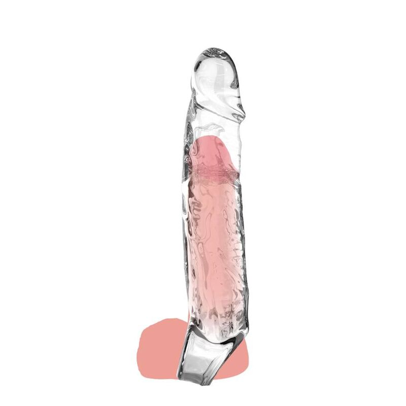 Extension Get Real transparente avec silhouette rose en transparence illustrant le port sur le sexe