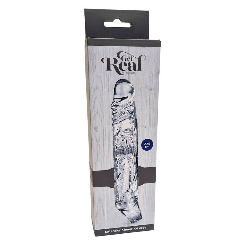 Emballage Get Real Extension Sleeve X-Large, 22,5 cm, avec visuel du manchon transparent