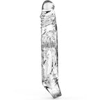 Manchon d'extension Get Real transparent taille XL, vue de profil avec gland réaliste