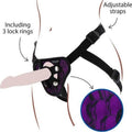 Harnais strap-on dentelle violet avec anneaux silicone — vue principale