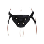 Harnais strap-on Get Real noir avec anneaux silicone — vue de dos
