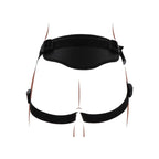 Harnais strap-on Get Real noir avec anneaux silicone — comparatif dimensionnel