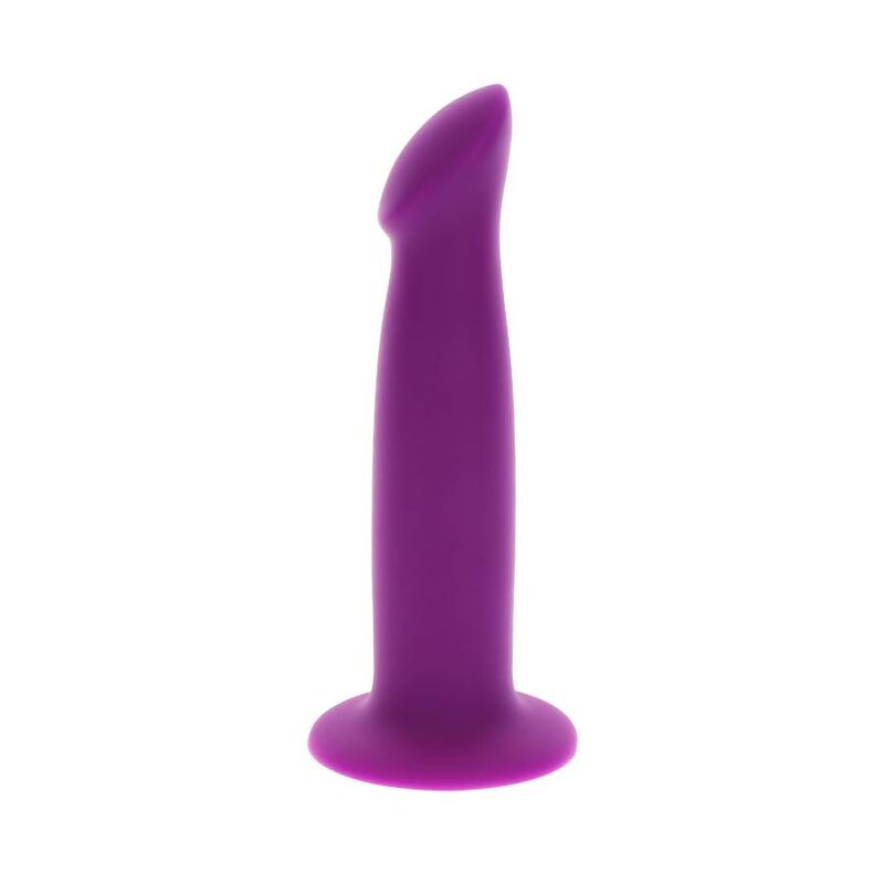 Gode ventouse en silicone violet — vue de profil