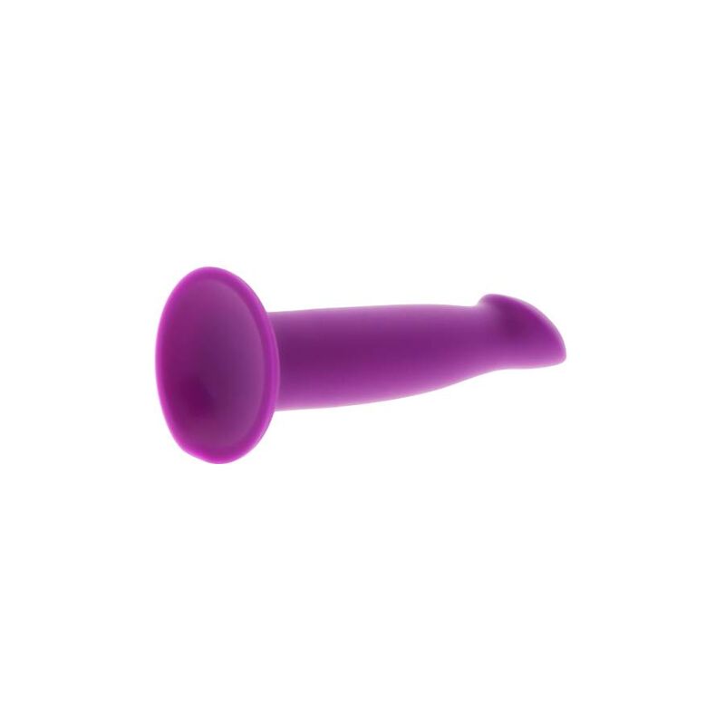 Gode ventouse en silicone violet — détail texture surface
