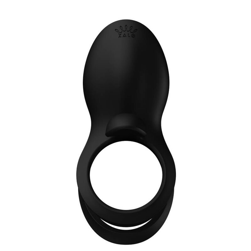 Cockring Bayek noir de face, anneau ouvert épuré sans écusson visible, surface lisse en silicone, accessoire de couple sobre et discret, sans anatomie.