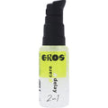 Gel retardant Eros Care Delay 2en1 base eau 30 ml, flacon transparent reflets jaunes a pompe, texture glissante non collante pensee pour les peaux sensibles.