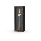 Boîte verticale noire et dorée du Bess 2 à fenêtre transparente, laissant entrevoir le stimulateur noir dans son écrin orné de motifs égyptiens. Marque Zalo, gamme Bess 2 noire.