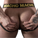 Jockstrap homme effet cuir extensible — détail base