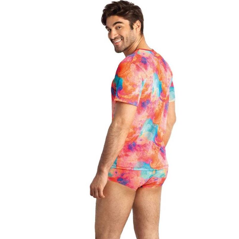 T-shirt homme sexy Falcon Lycra imprimé banane — détail texture surface