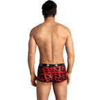 Boxer homme microfibre rouge imprimé animal Sauvage — détail produit