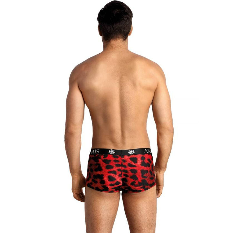 Boxer homme microfibre rouge imprimé animal Sauvage — détail produit
