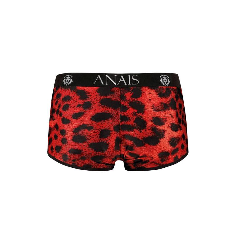 Boxer homme microfibre rouge imprimé animal Sauvage — vue de dos