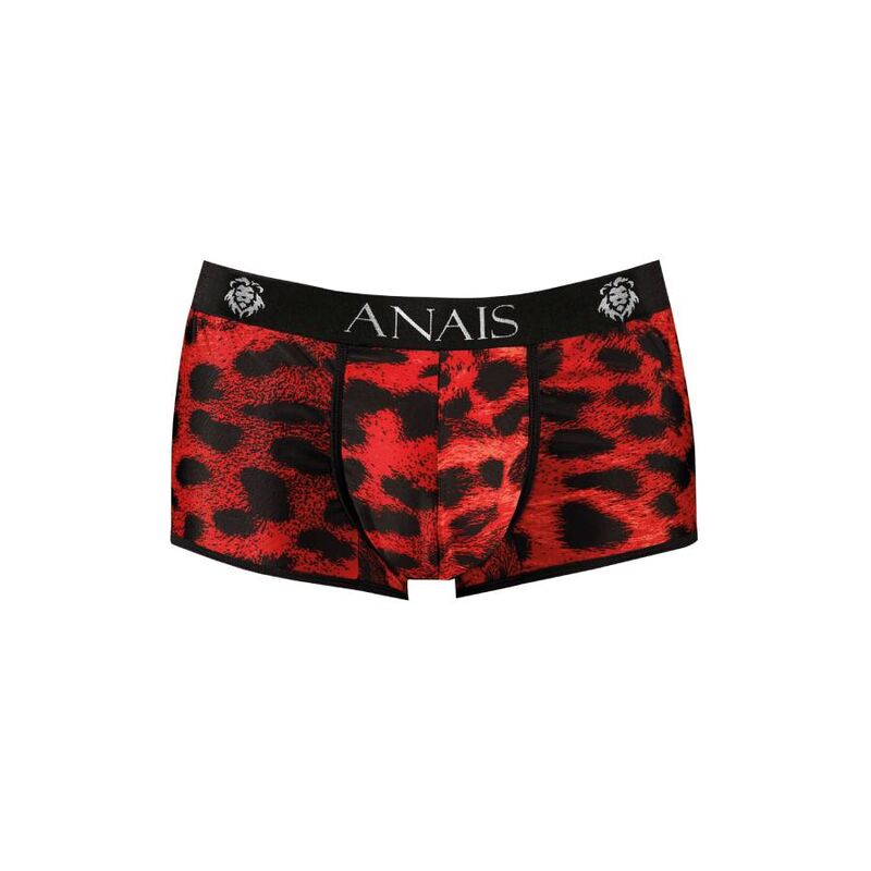 Boxer homme microfibre rouge imprimé animal Sauvage — vue de profil