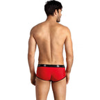 Slip homme microfibre sportif rouge et noir — détail produit