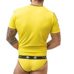 T-shirt homme moulant jaune Tokyo — détail produit