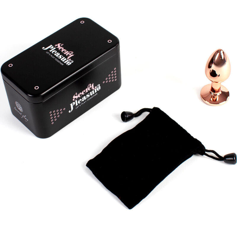 secretplay plug anal en metal or rose petite taille 7 cm
