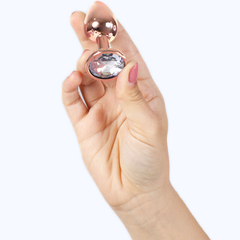 secretplay plug anal en metal or rose petite taille 7 cm