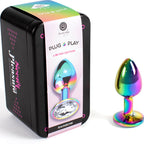 secretplay plug anal en metal arc en ciel petite taille 7 cm