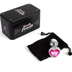 secretplay plug anal en metal coeur fuchsia petite taille 7 cm