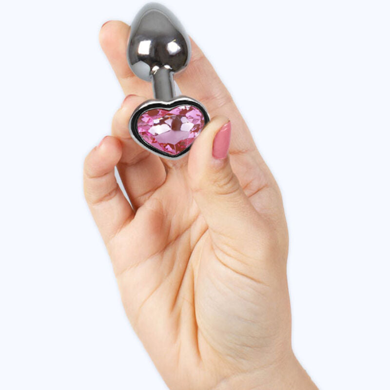 secretplay plug anal en metal coeur fuchsia petite taille 7 cm