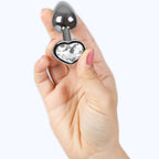 secretplay plug anal en metal coeur cristal clair petite taille 7 cm