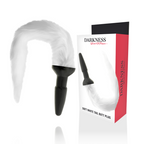 Plug anal silicone avec queue blanche — vue principale