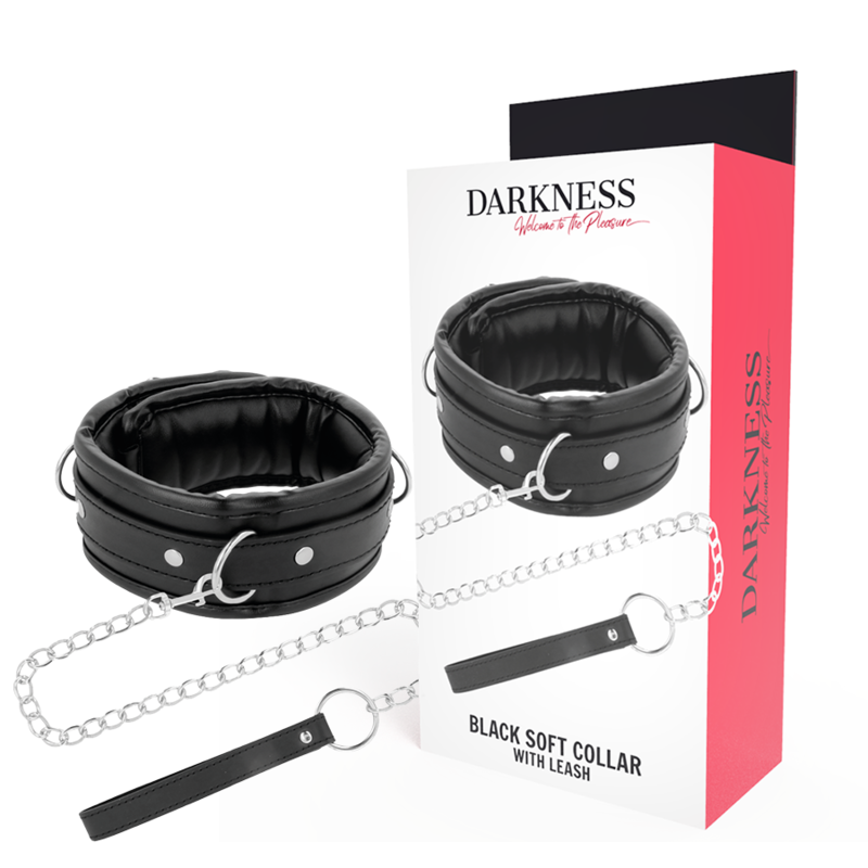 Collier de posture en cuir avec laisse à chaîne — vue principale