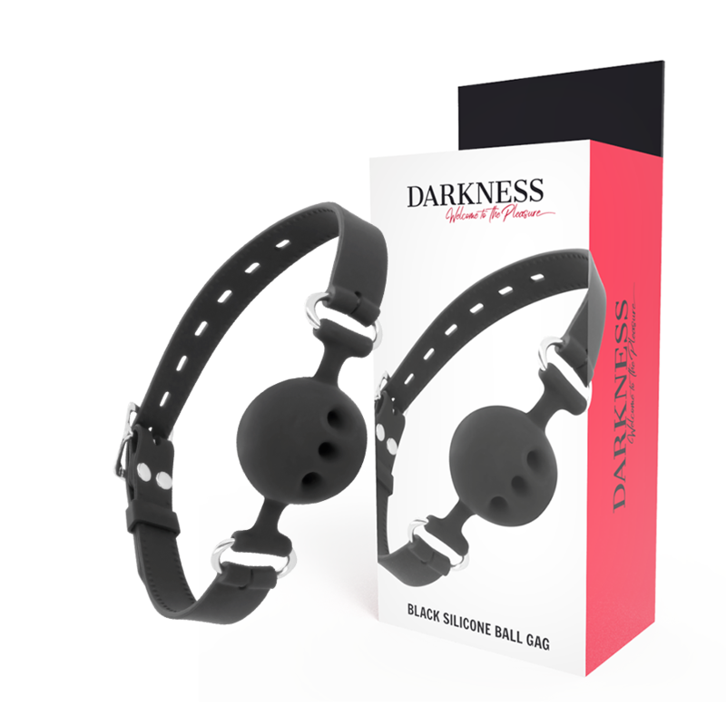 Bâillon silicone respirant noir Darkness — vue principale