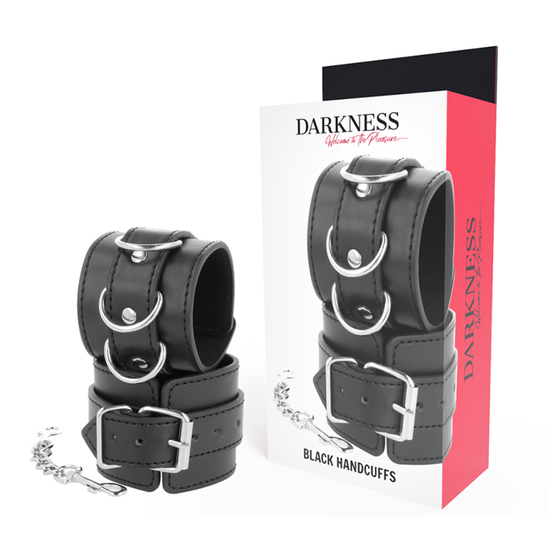 Menottes cuir PVC réglables poignets chevilles — vue principale