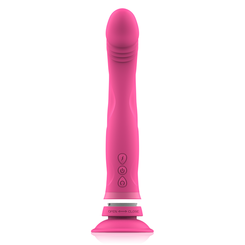 Gode vibrant silicone rose double densité Michelangelo — vue de profil
