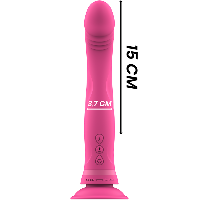 Gode vibrant silicone rose double densité Michelangelo — vue de dos