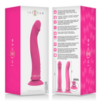 Gode vibrant silicone rose double densité Michelangelo — vue rapprochée