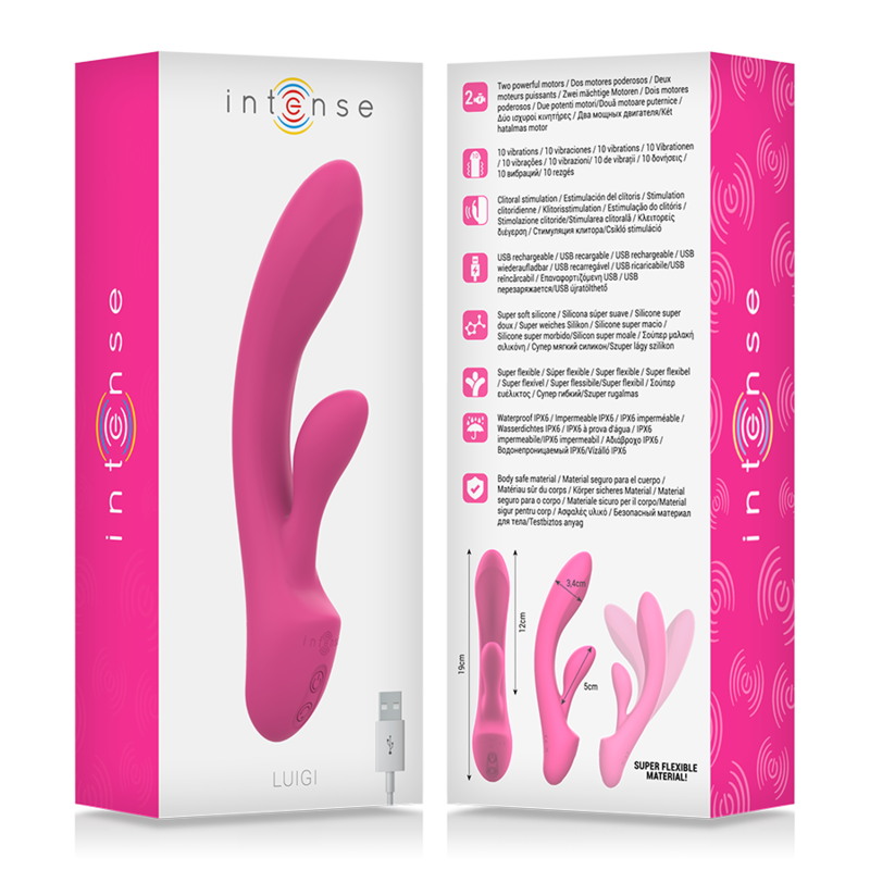 intense vibrateur luigi rabbit silicone liquide rose