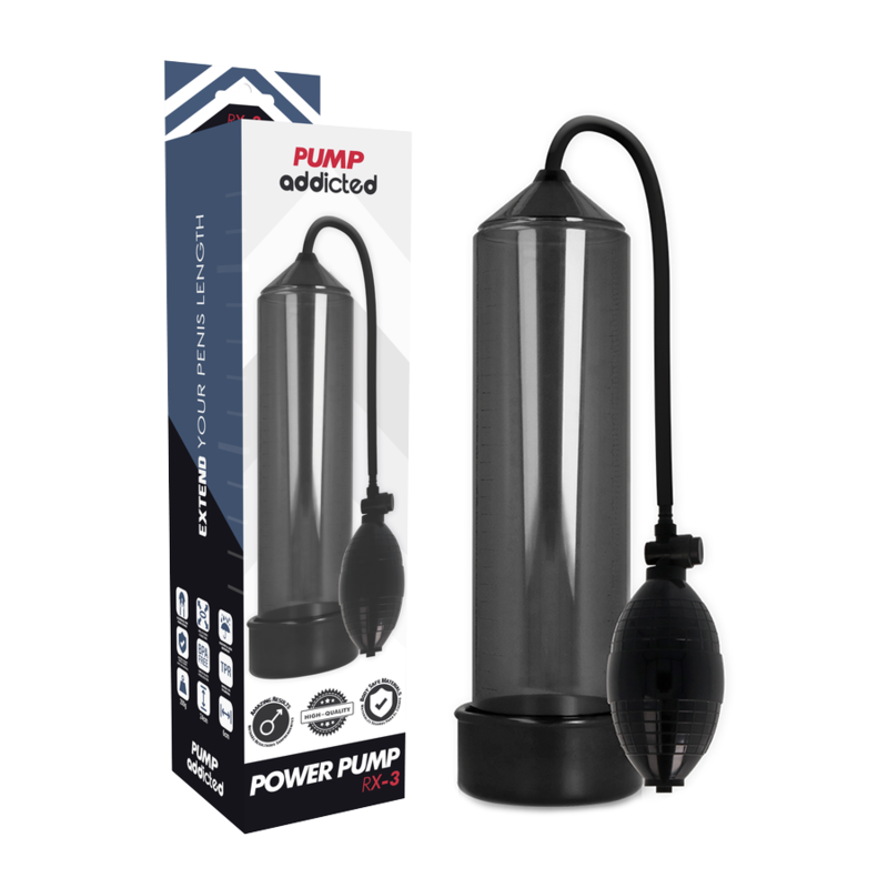 Pompe pénis Rx3 système vide ergonomique — finition matière