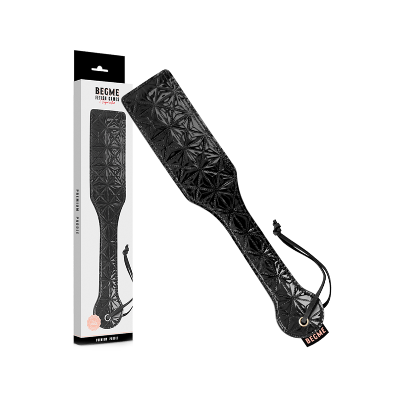 Paddle en cuir végétalien noir Begme — détail produit