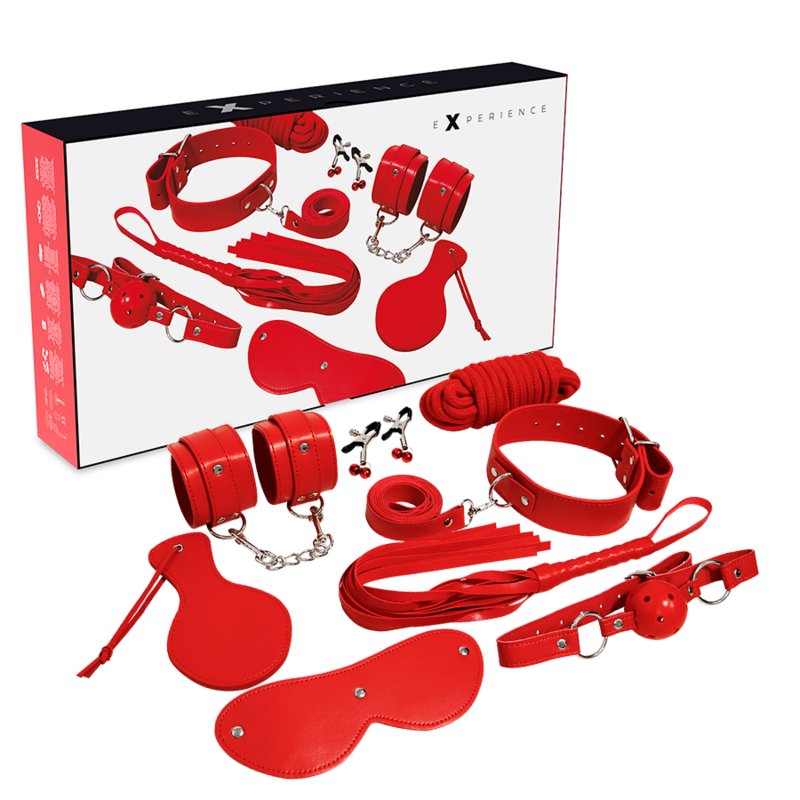 Coffret bondage fétiche rouge en simili cuir — vue principale