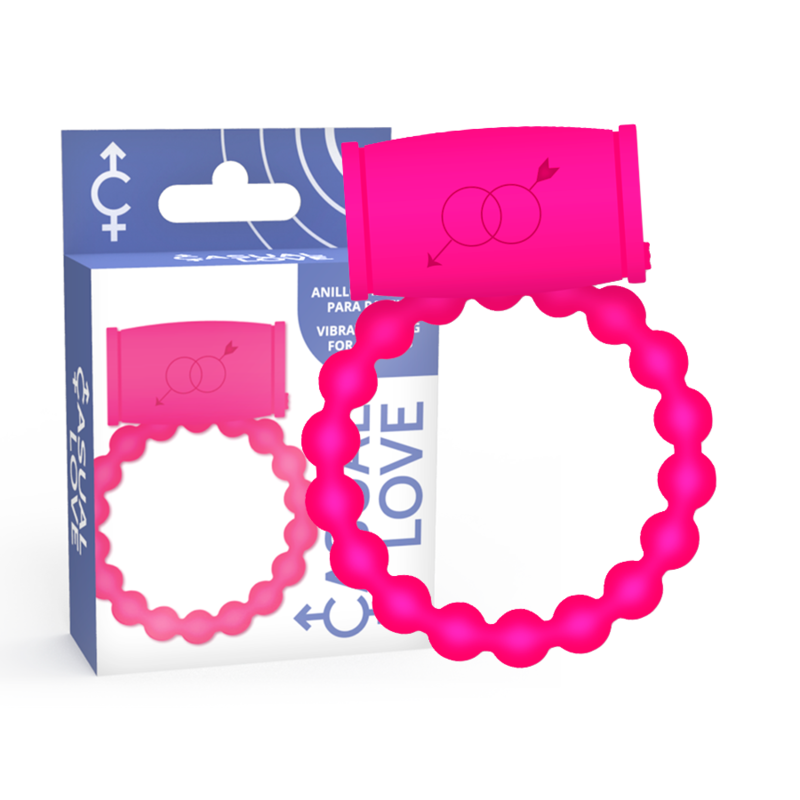 Anneau vibrant silicone rose — détail produit