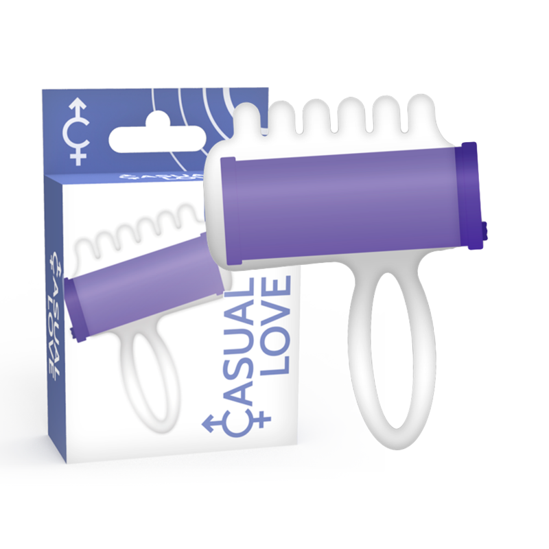 Stimulateur de doigt vibrant TPR lilas — détail produit