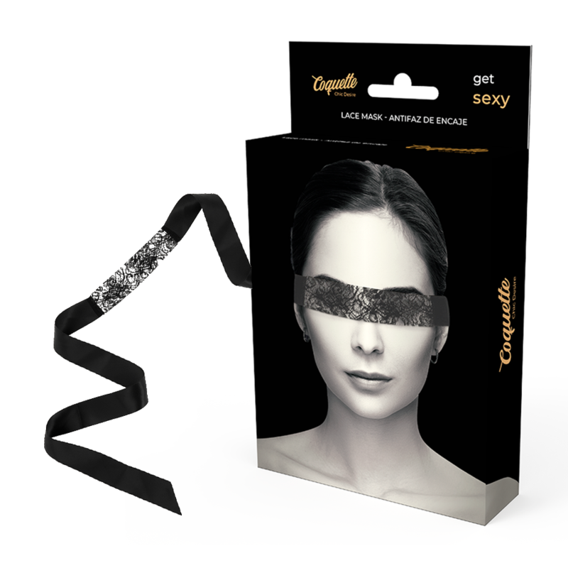 Masque en dentelle noire avec ruban — vue principale