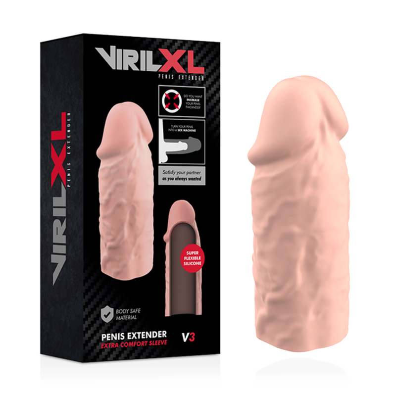 Manchon pénien silicone extensible VirilXL — détail produit